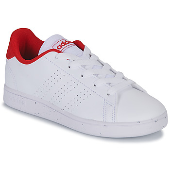 Schuhe Kinder Sneaker Low Adidas Sportswear ADVANTAGE K Weiss / Rot