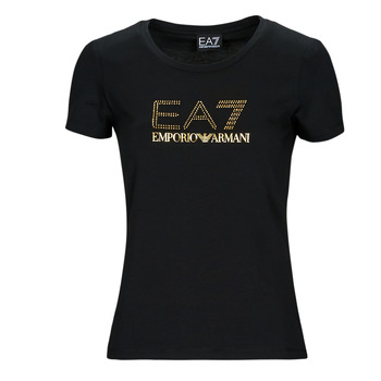 Kleidung Damen T-Shirts Emporio Armani EA7 8NTT67-TJDQZ Schwarz / Gold