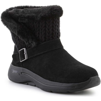 Schuhe Damen Boots Skechers Go Walk Arch Fit Boot True Embrace 144422-BBK Schwarz