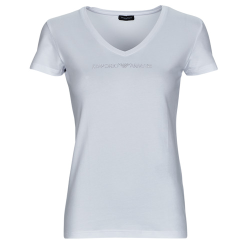 Kleidung Damen T-Shirts Emporio Armani T-SHIRT V NECK Weiss
