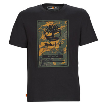 Kleidung Herren T-Shirts Timberland SS Printed Logo Tee (Authentic) Schwarz