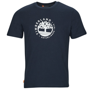 Kleidung Herren T-Shirts Timberland SS Refibra Logo Graphic Tee Regular Schwarz
