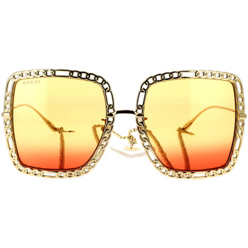 Uhren & Schmuck Damen Sonnenbrillen Gucci -Sonnenbrille mit Kette GG1033S 001 Gold