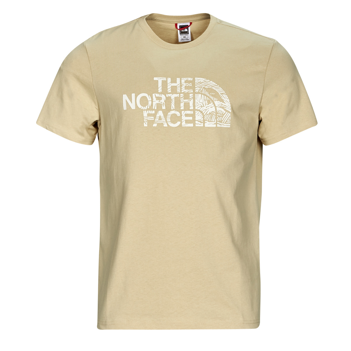 € Versand Woodcut Spartoo.de The Kostenloser 27,99 Dome - S/S Tee ! T-Shirts Herren Face | North - Beige Kleidung