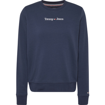 Kleidung Damen Sweatshirts Tommy Jeans Reg Serif Linear Sweater Blau