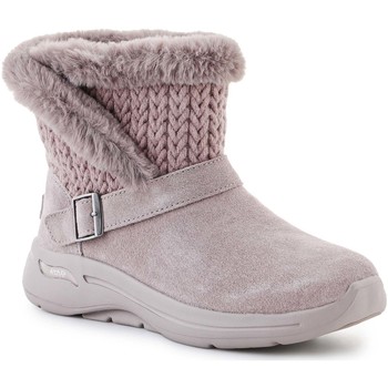 Schuhe Damen Boots Skechers Go Walk Arch Fit Boot True Embrace 144422-DKTP Rosa
