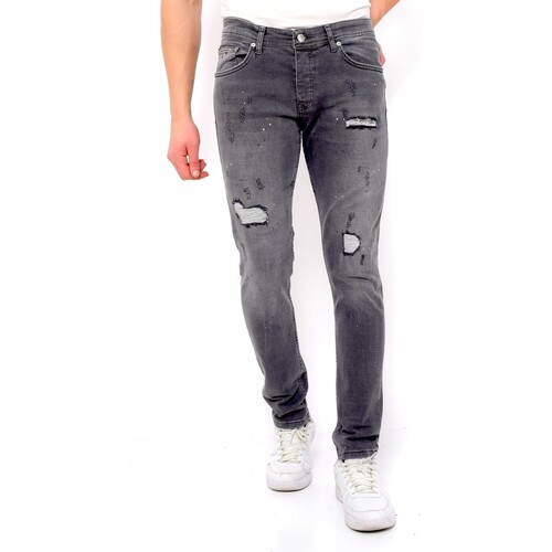 Kleidung Herren Slim Fit Jeans True Rise Jeans Slim Mit Farbspritzern DC Grau