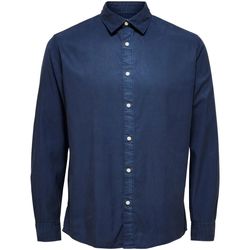 Kleidung Herren Langärmelige Hemden Selected 16087722 REGPASTEL-NAVY BLAZER Blau