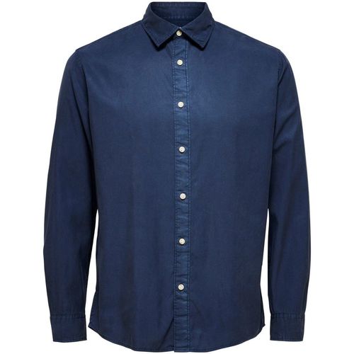 Kleidung Herren Langärmelige Hemden Selected 16087722 REGPASTEL-NAVY BLAZER Blau