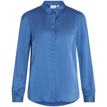 Kleidung Damen Tops / Blusen Vila Camisa Ellette Satin L/S - Federal Blue Blau