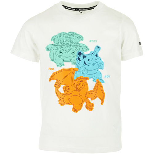 Kleidung Kinder T-Shirts Puma Pokemon Tee Kids Weiss