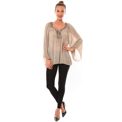 Tcqb Tunique TDI paillettes taupe Braun