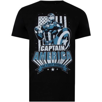 Kleidung Herren Langarmshirts Captain America  Schwarz