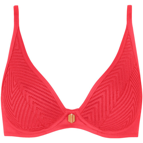 Kleidung Damen Bikini Ober- und Unterteile Lisca Verstellbare Träger-Badeanzug-Top mit Armatur Santorini Rot