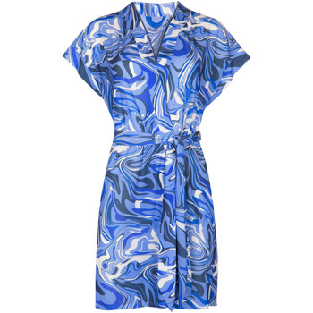Kleidung Damen Kleider Lisca Sommerkleid mit Gürtel und kurzen Ärmeln Palma Blau