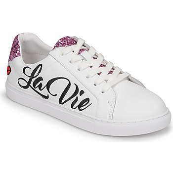 Schuhe Damen Sneaker Low Bons baisers de Paname SIMONE LA VIE EN ROSE Weiss / Rosa