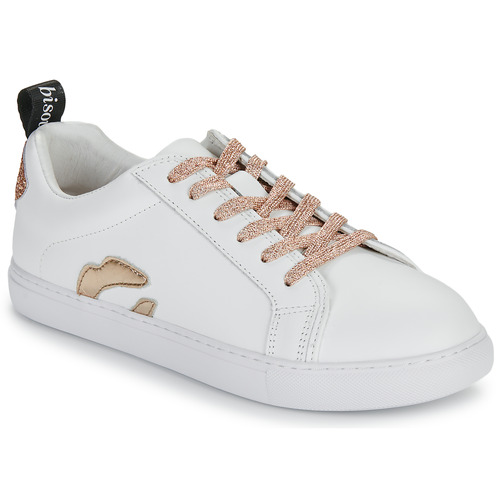 Schuhe Damen Sneaker Low Bons baisers de Paname BETTYS METALIC ROSE GOLD LACE Weiss / Rosa / Gold