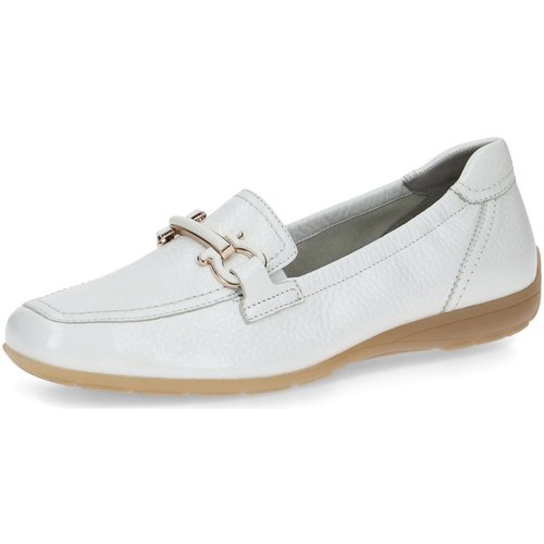 Schuhe Damen Slipper Caprice Slipper Weiß Leder 9-9-24654-20/105 105 Weiss