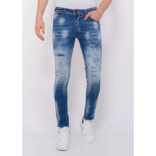 Kleidung Herren Slim Fit Jeans Local Fanatic Ripped Stonewashed Jeans Slim Blau