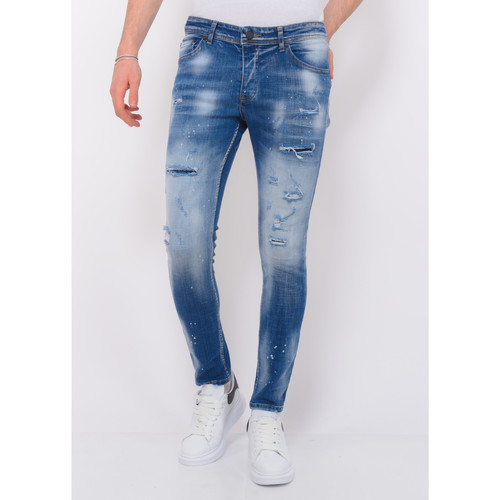 Local Fanatic Ripped Stonewashed Jeans Slim Blau
