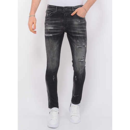 Kleidung Herren Slim Fit Jeans Local Fanatic Stonewashed Ripped Jeans Slim Schwarz
