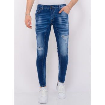 Kleidung Herren Slim Fit Jeans Local Fanatic Distressed Ripped Jeans Slim Blau