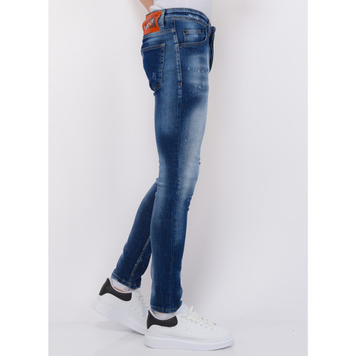 Local Fanatic Blue Stone Washed Hosen Slim Blau