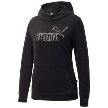 Kleidung Damen Sweatshirts Puma Ess Velour Hoodie Schwarz