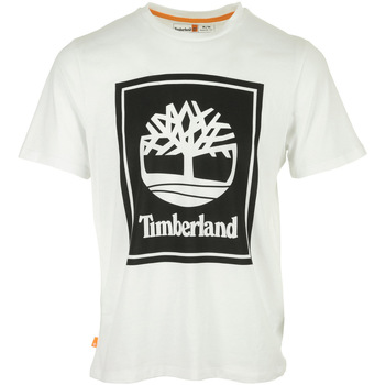 Kleidung Herren T-Shirts Timberland Stack Logo Tee Weiss