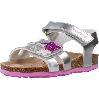 Schuhe Mädchen Sandalen / Sandaletten Geox B SANDAL CHALKI GIRL Silbern