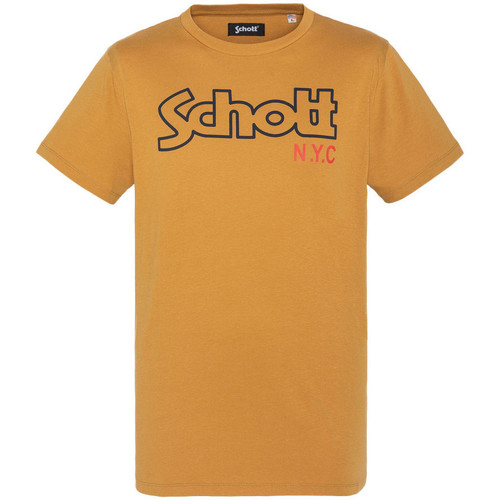 Kleidung Herren T-Shirts Schott TSCREWVINT Gelb