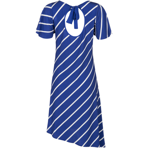 Kleidung Damen Kleider Lisca Asymmetrisches Sommerkleid mit kurzen Ärmeln Rhodes Blau