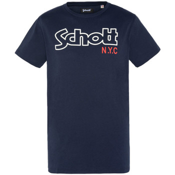 Kleidung Herren T-Shirts Schott TSCREWVINT Blau