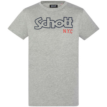 Kleidung Herren T-Shirts Schott TSCREWVINT Grau