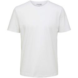 Kleidung Herren T-Shirts & Poloshirts Selected 16087842 HASPEN-BRIGHT WHITE Weiss