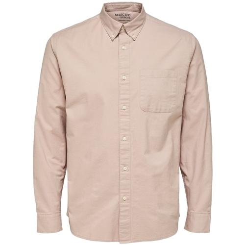 Kleidung Herren Langärmelige Hemden Selected Noos Regrick Oxford Shirt - Shadow Gray Rosa