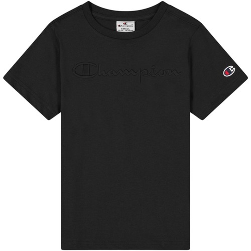 Kleidung Jungen T-Shirts Champion T-shirt enfant  Cml Logo Schwarz
