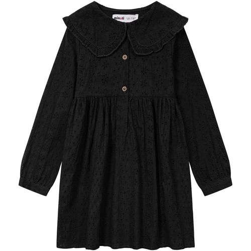 Kleidung Mädchen Kleider Minoti Boderie-Kleid mit Kragen für Mädchen ( 1y-8y ) Schwarz