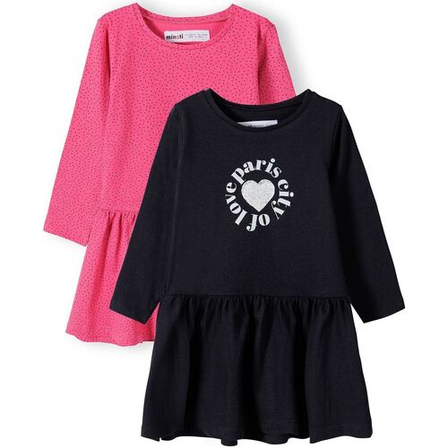 Kleidung Mädchen Kleider Minoti 2er-Pack Langarmkleider für Mädchen ( 1y-8y ) Rosa