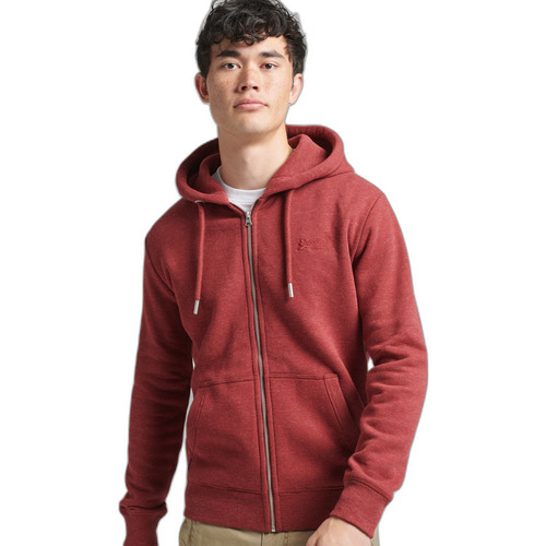Kleidung Herren Sweatshirts Superdry Sweatshirt à capuche brodé zippé  Vintage Logo Rot