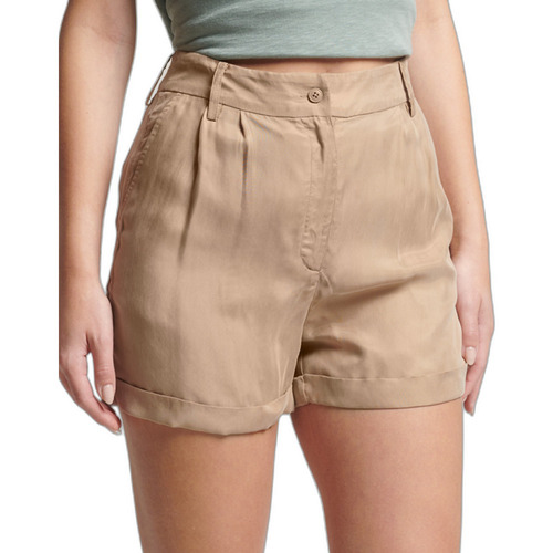 Kleidung Damen Shorts / Bermudas Superdry Short en cupro femme Beige