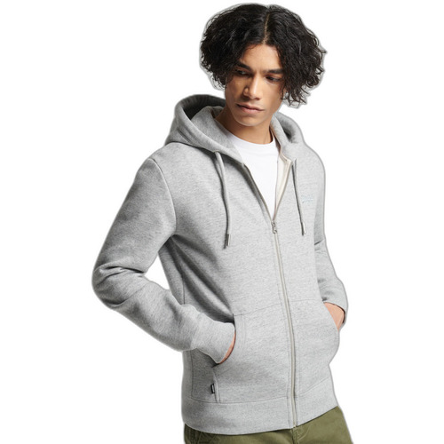 Kleidung Herren Sweatshirts Superdry Sweatshirt zippé à capuche en coton bio  Vintage Grau