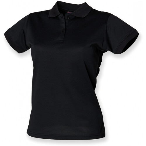Kleidung Damen Polohemden Henbury Polo femme  Cool Plus Schwarz