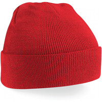 Accessoires Kinder Mütze Beechfield Bonnet revers  Original Rot