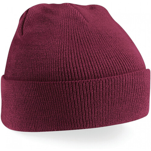 Accessoires Kinder Mütze Beechfield Bonnet revers  Original Rot