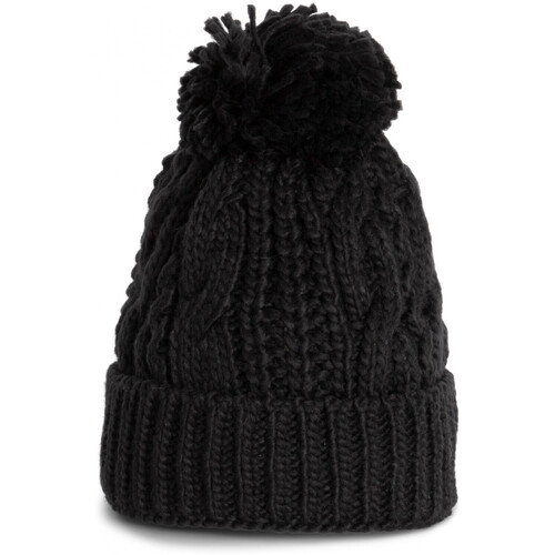 Accessoires Kinder Mütze K-Up Bonnet maille tricot Schwarz