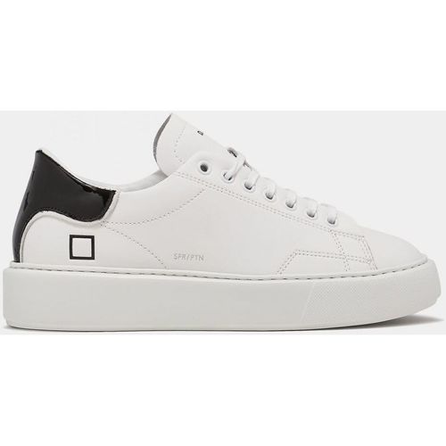 Schuhe Damen Sneaker Date W381-SF-PA-WB SFERA PATENT-WHITE/BLACK Weiss