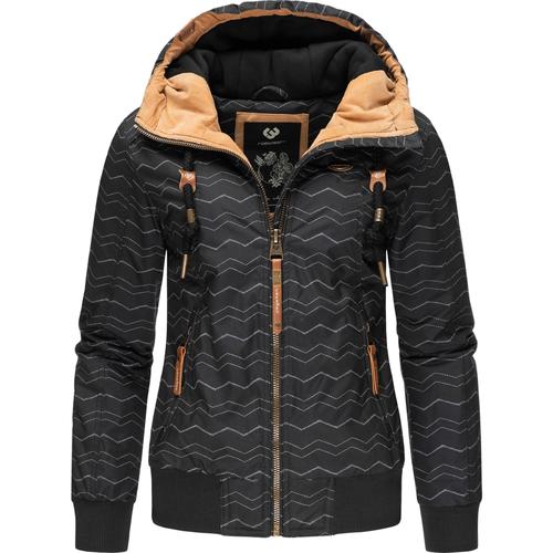 Ragwear Winterjacke Druna Zig Zag Winter Schwarz - Kleidung Jacken Damen  99,95 €