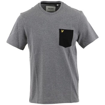 Lyle & Scott T-shirt  Contrast Pocket Grau