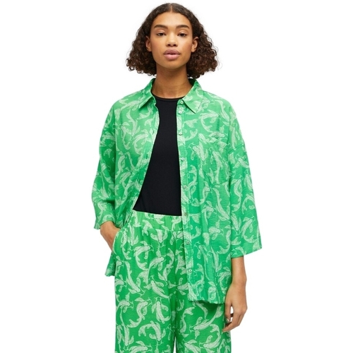 Kleidung Damen Tops / Blusen Object Shirt Rio 3/4 - Fern Green Grün